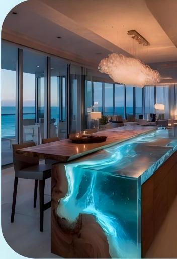 Glow-in-the-Dark River Acrylic Island