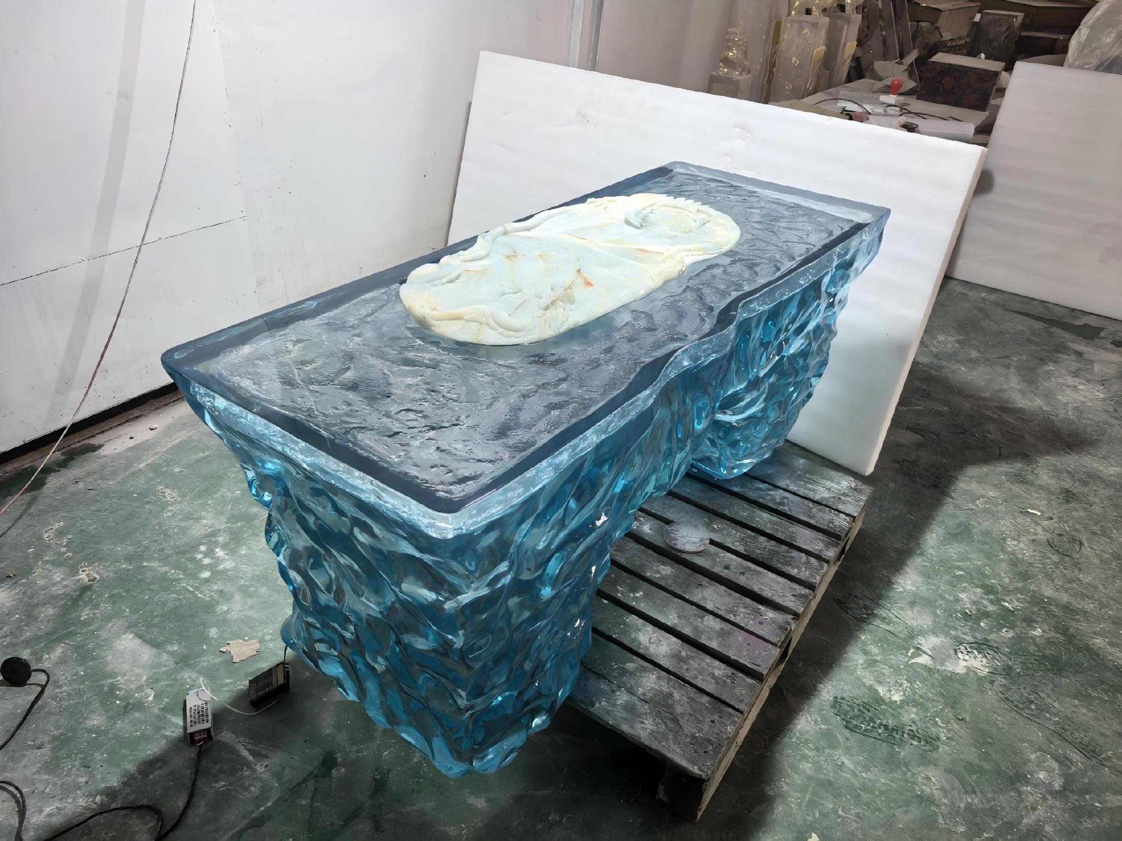 Glacier Blue LED Reception Desk