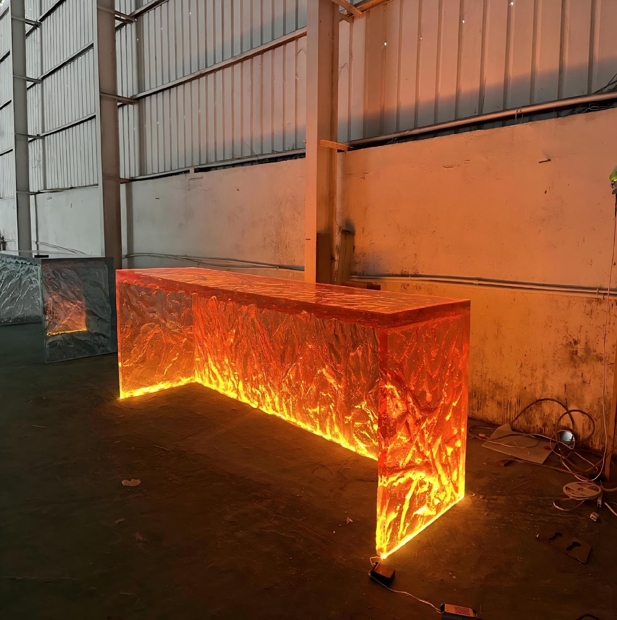 Lava-Inspired Glowing Synthetic Crystal Island