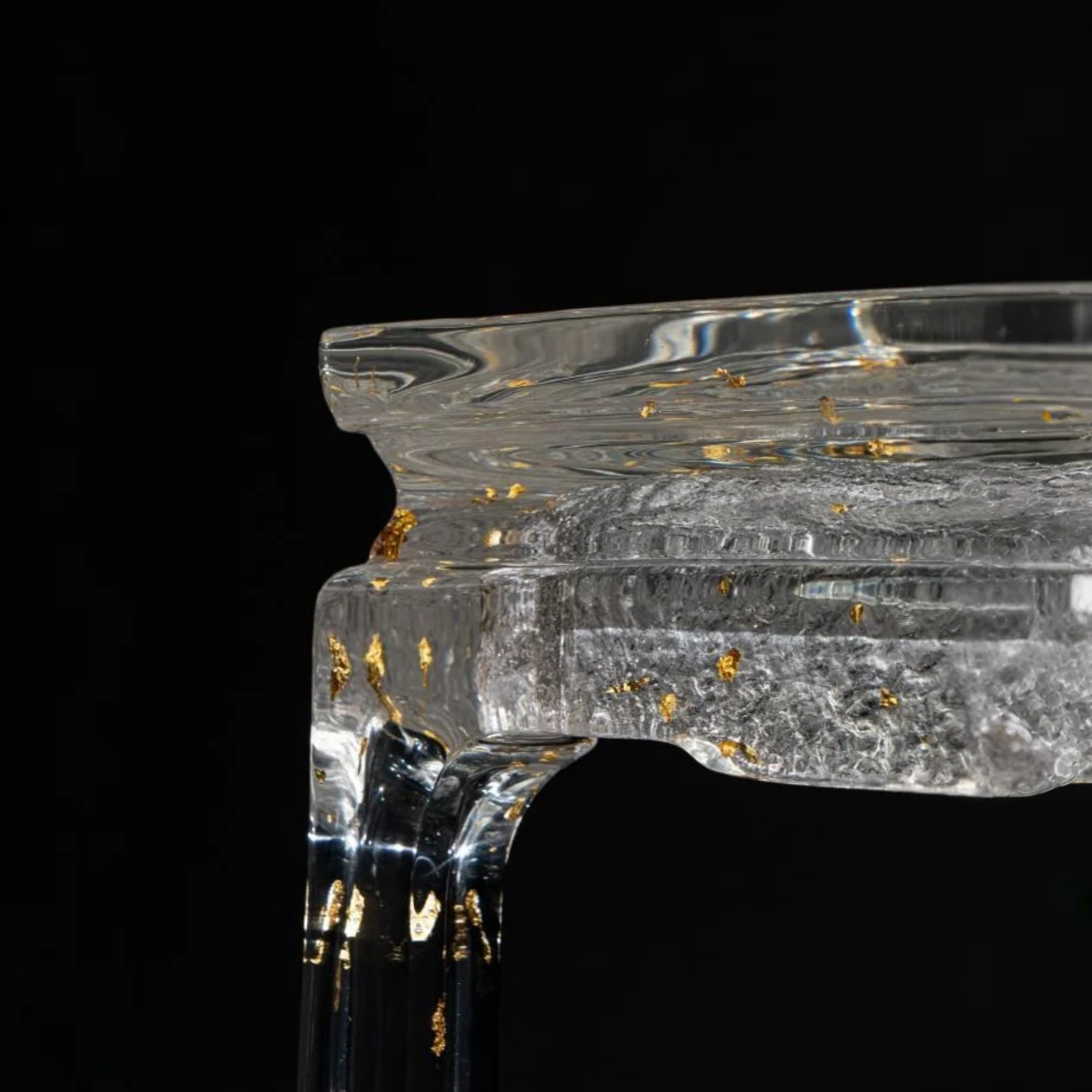 Golden Veil Acrylic Side Table