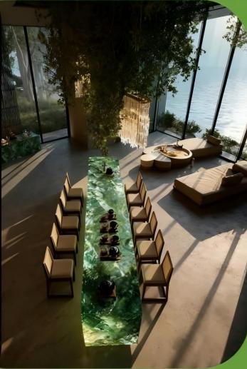 Green Crystal Kitchen Island