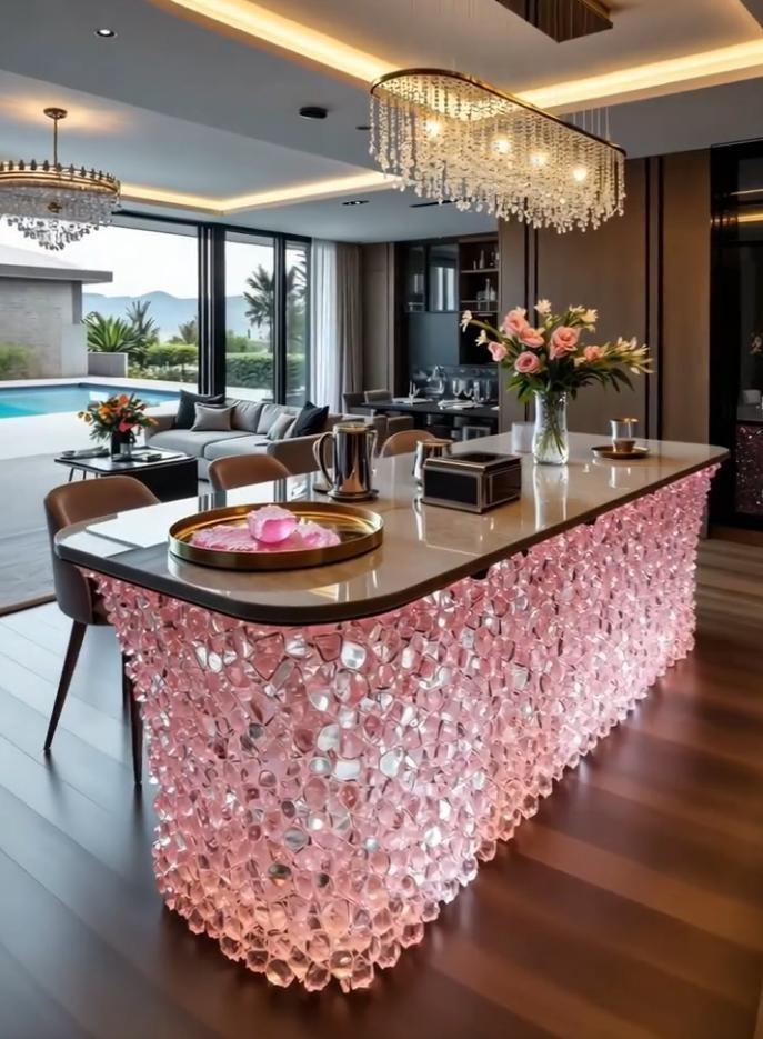 Dreamy Pink Crystal Island