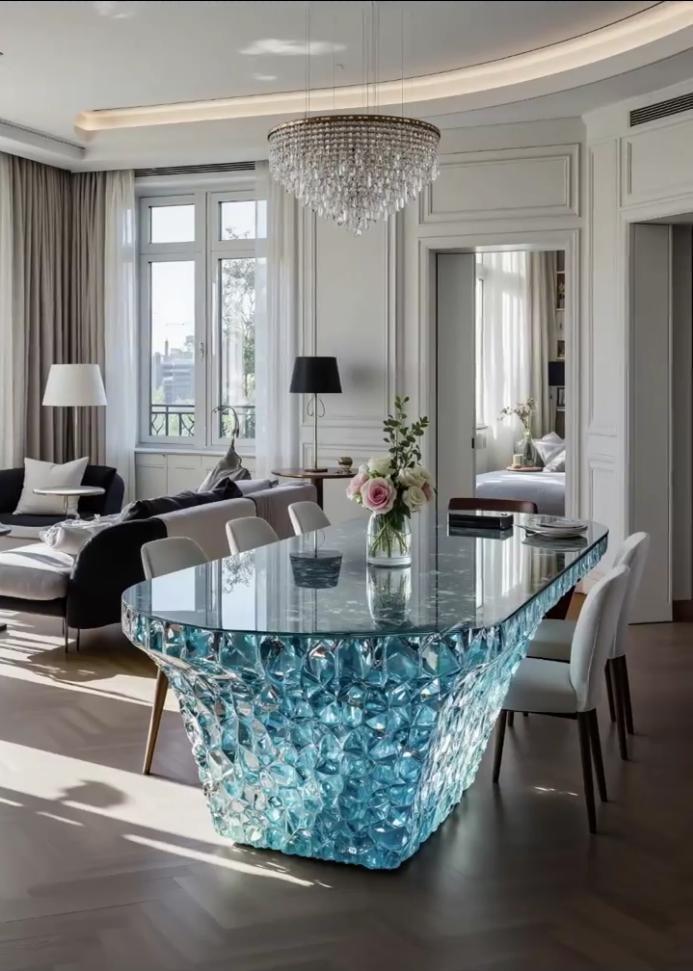 Blue Glacier Crystal Island Table