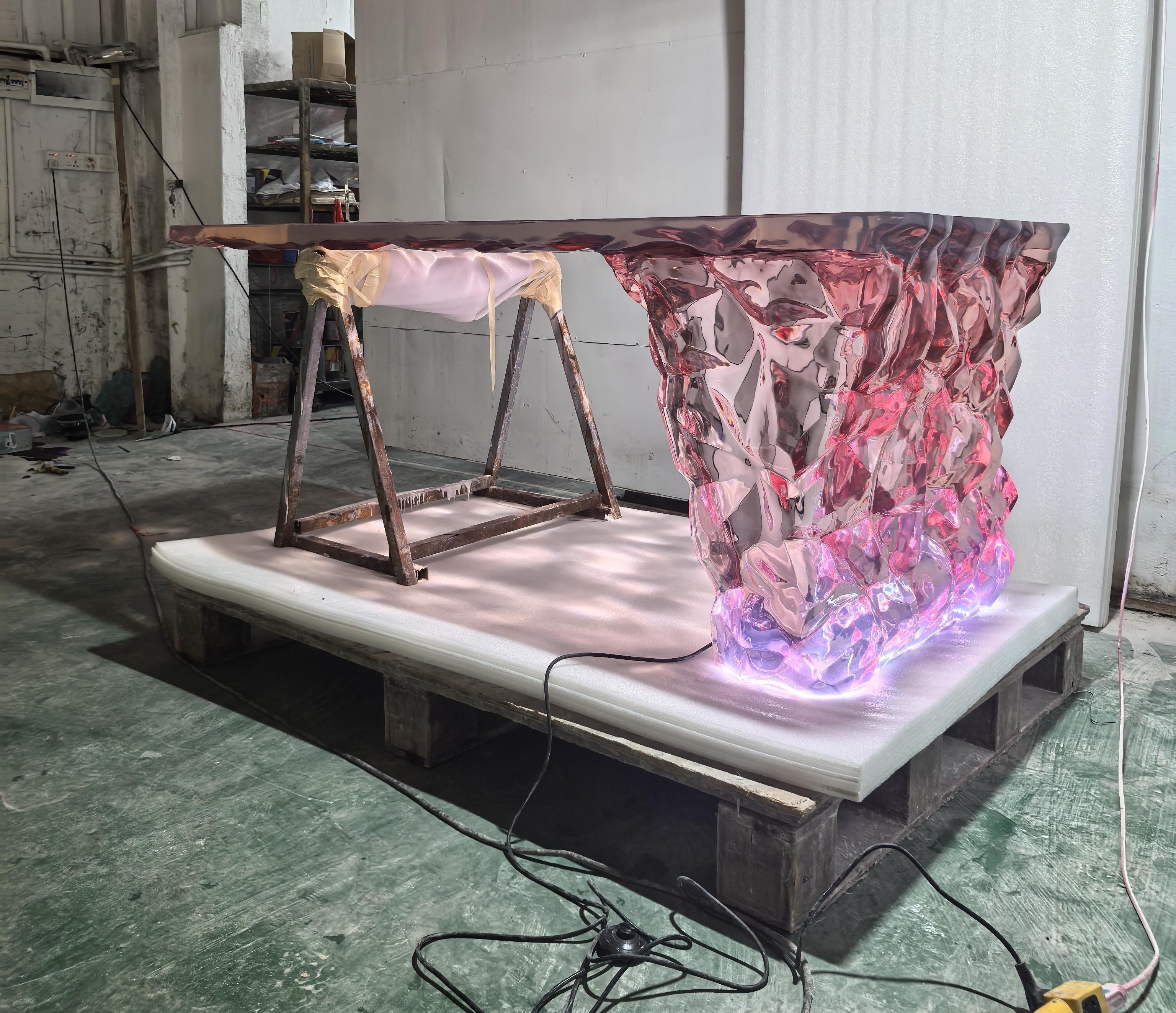 Refraction Crystal LED Island Table