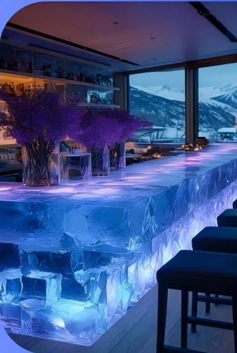 Ice Block Crystal Bar Counter