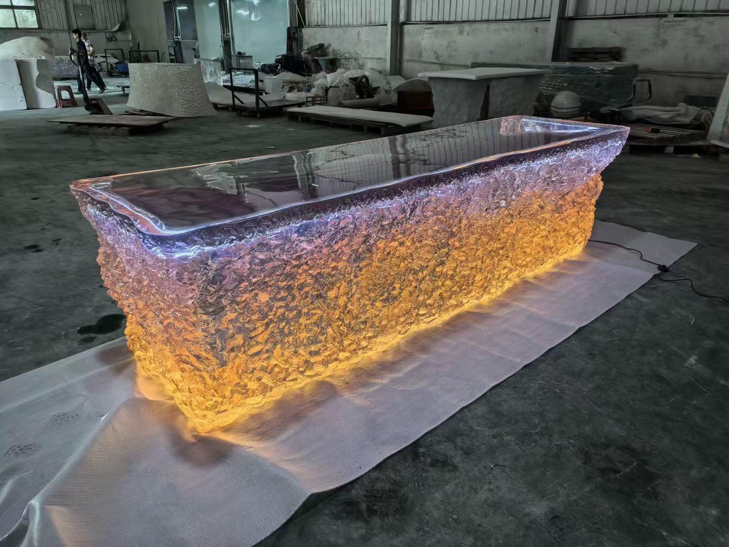 Rose Quartz Crystal Reception Island – Designer Synthetic Crystal Table