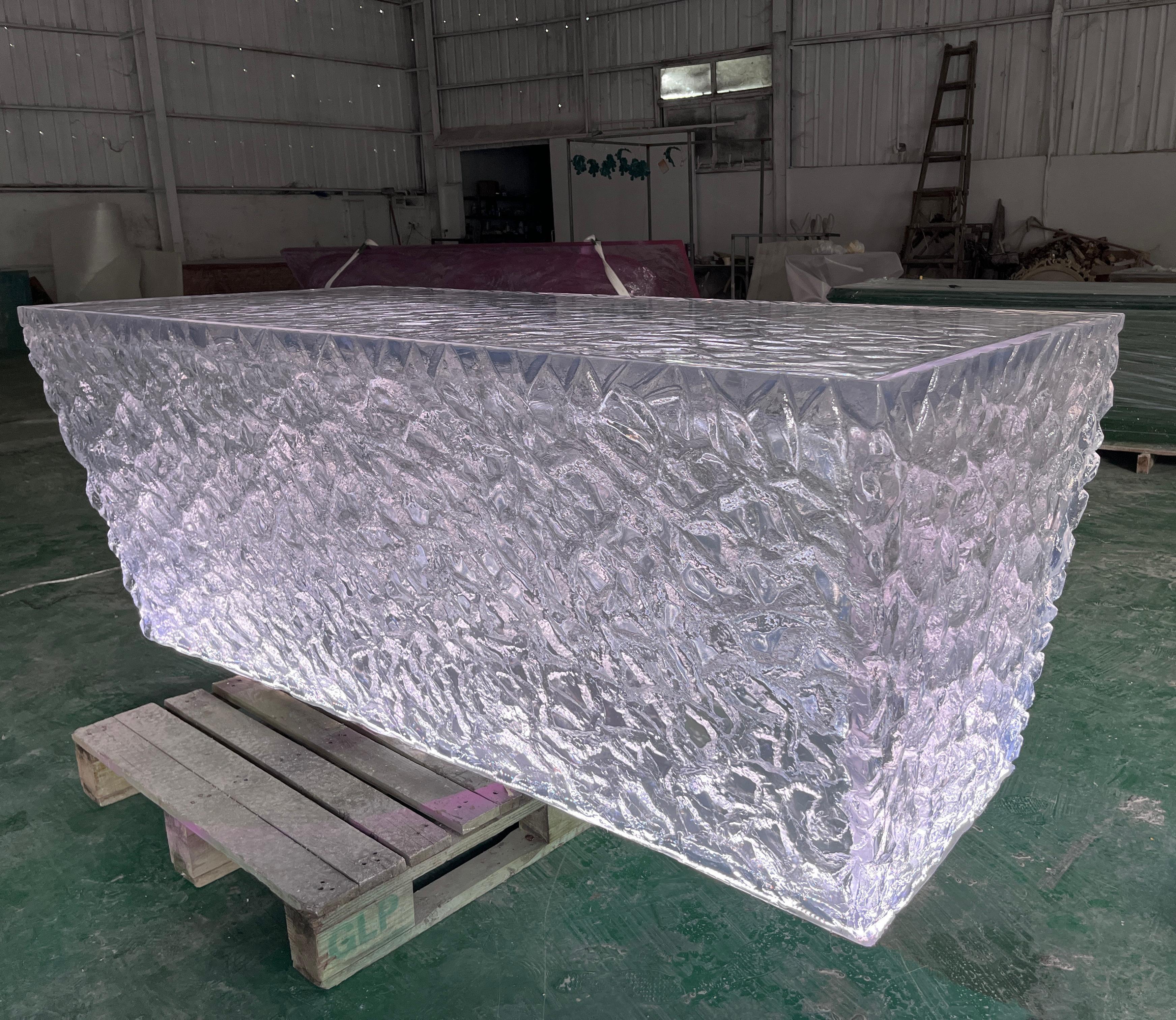 3D Geometric Texture Glowing Crystal Island Counter