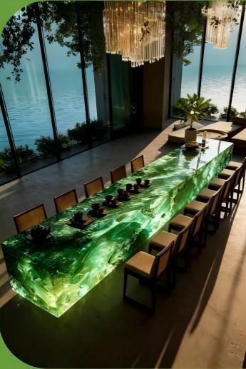 Green Crystal Kitchen Island