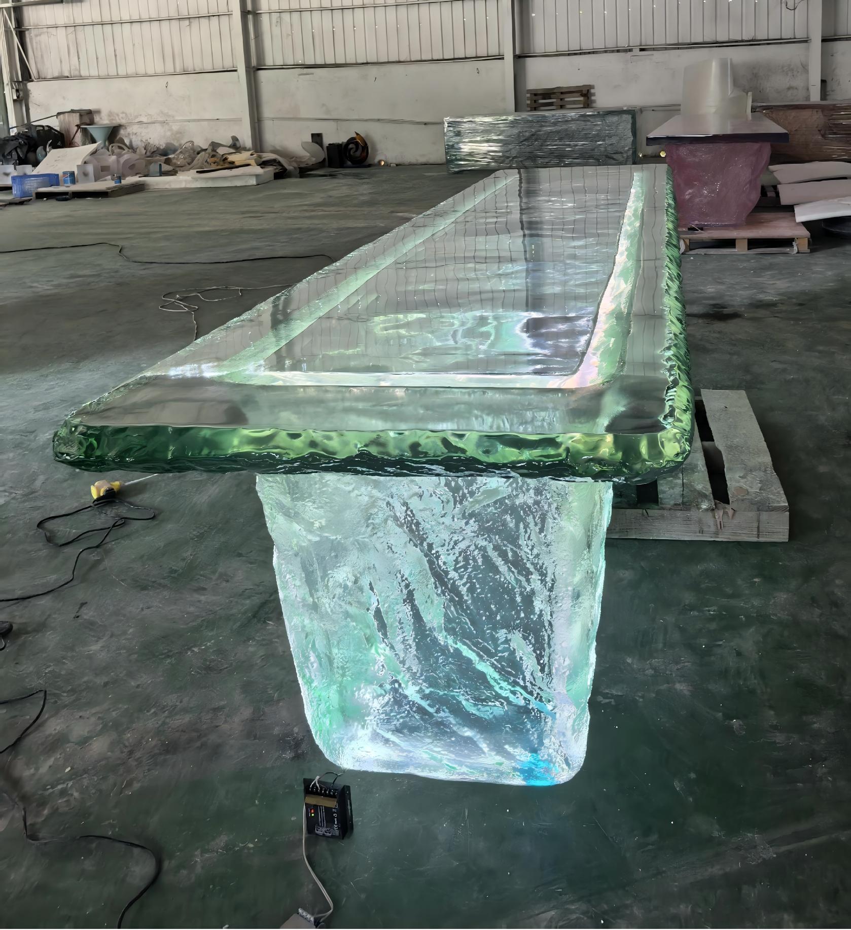 CrystalWave™ Ocean Ripple LED Crystal Island Table