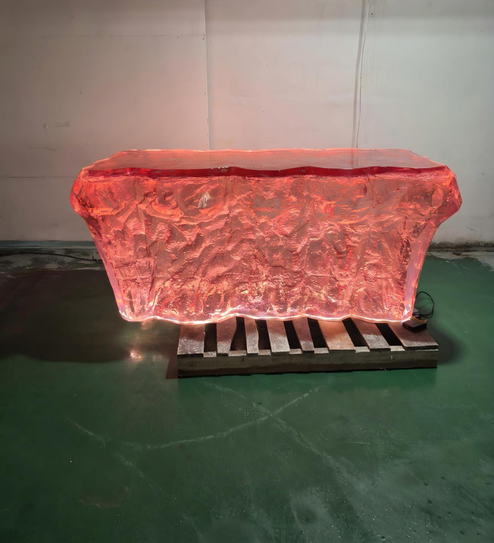 Irregular LED Resin Island Counter