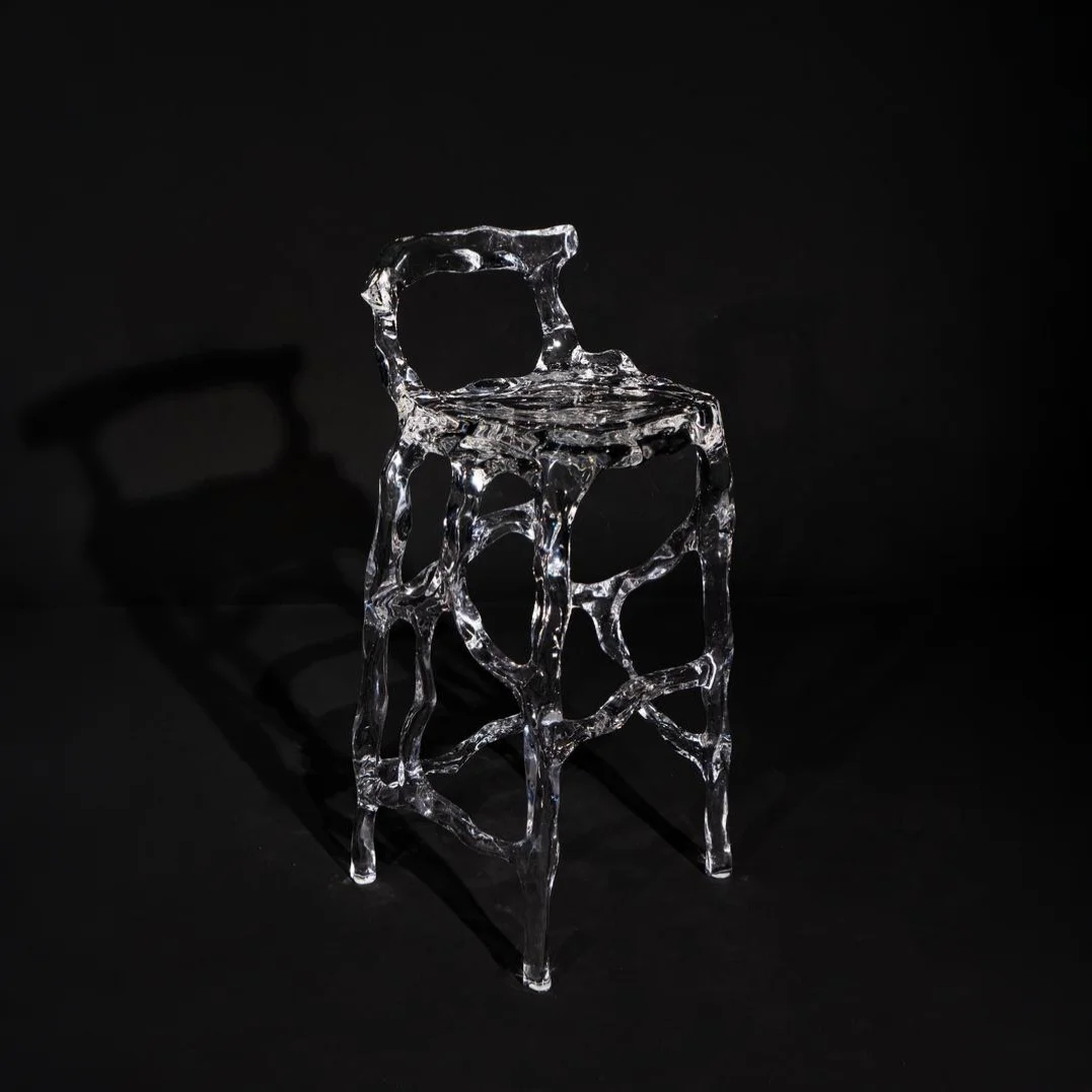 Glacier Sculpt Acrylic Bar Stool