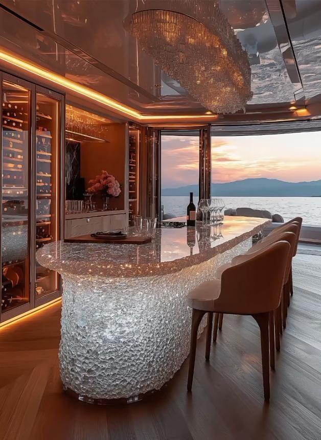 Aurora LED Crystal Island Table
