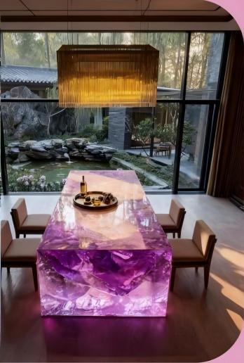 Pink Crystal Kitchen Island