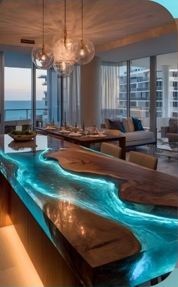 Glow-in-the-Dark River Acrylic Island