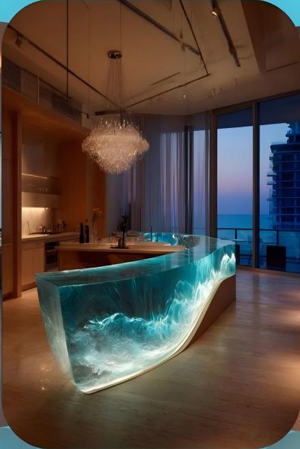 Glow-in-the-Dark River Acrylic Island