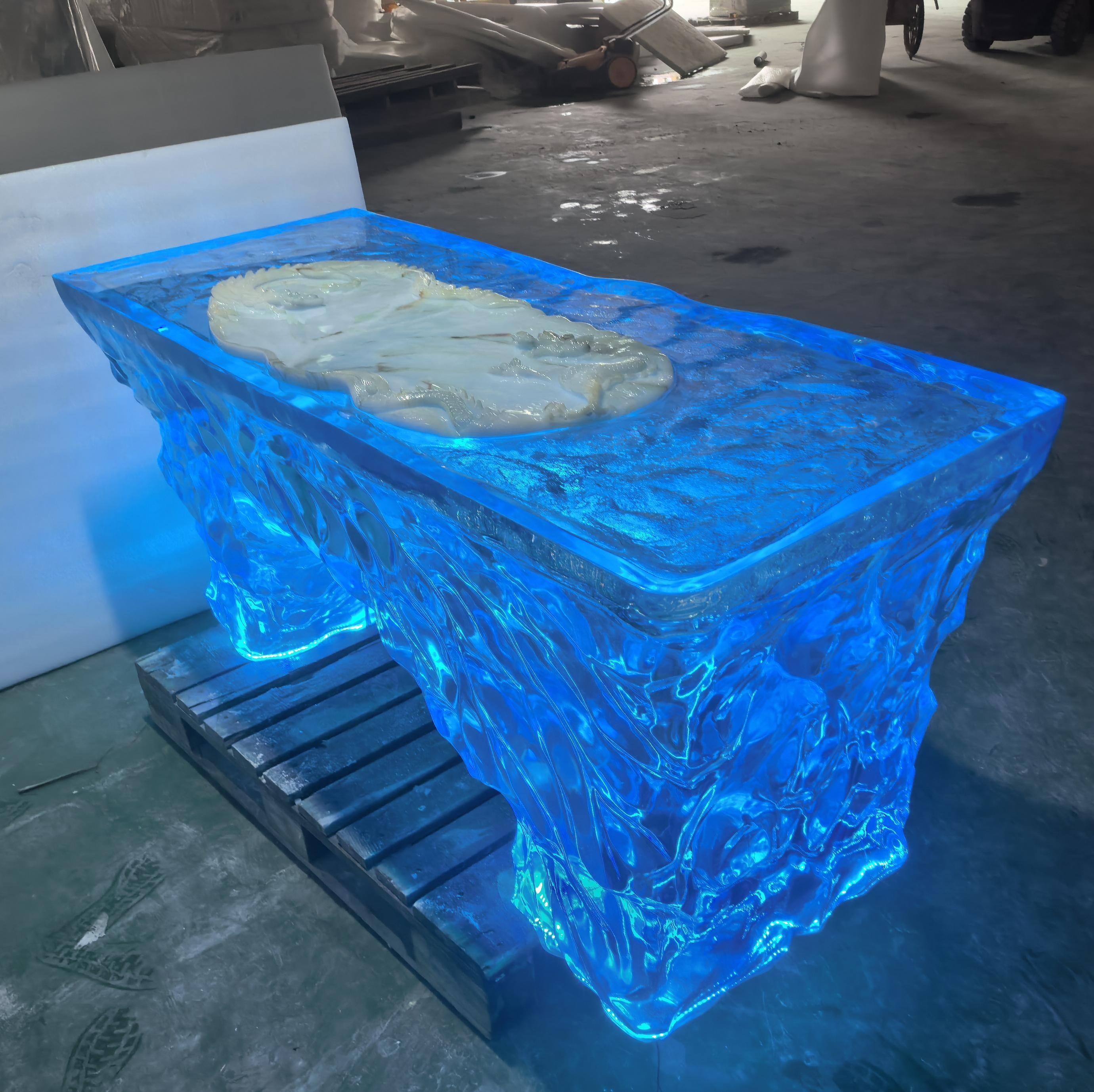 Glacier Blue LED Reception Desk