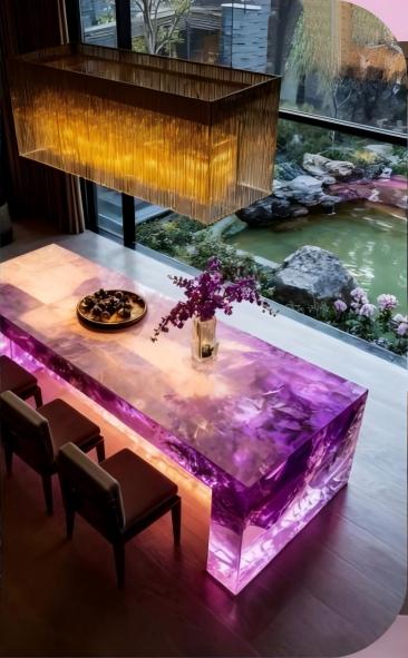 Pink Crystal Kitchen Island