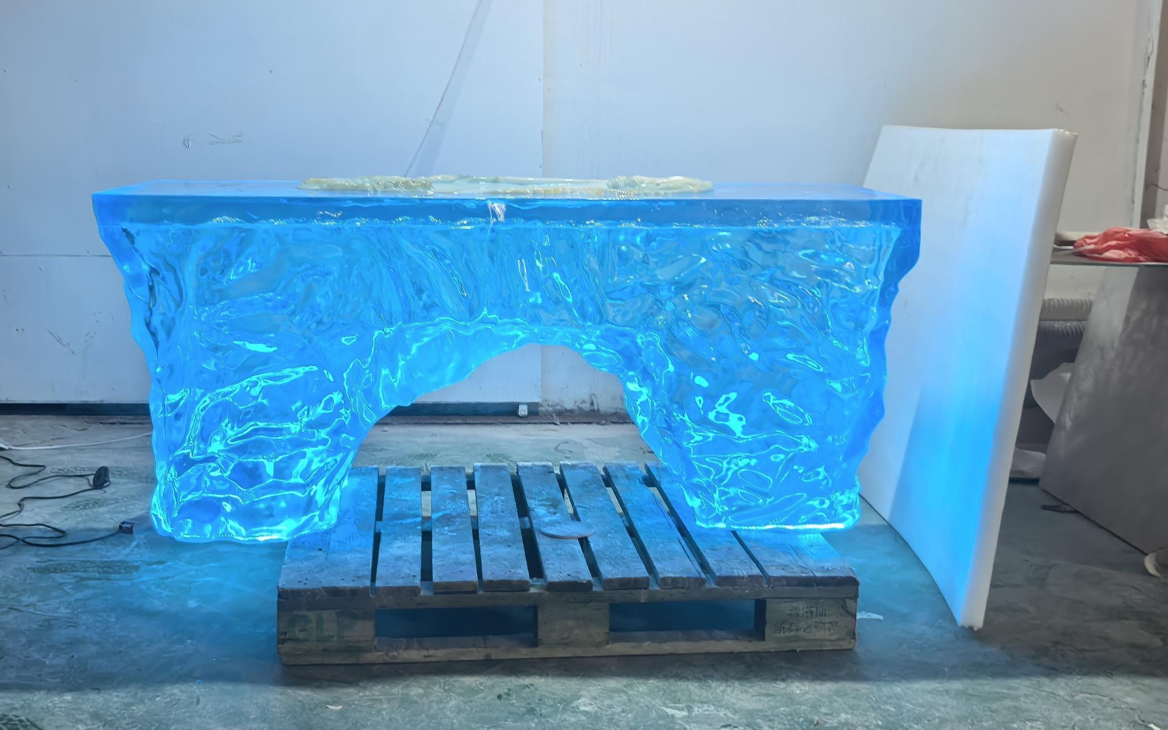 Glacier Blue LED Reception Desk