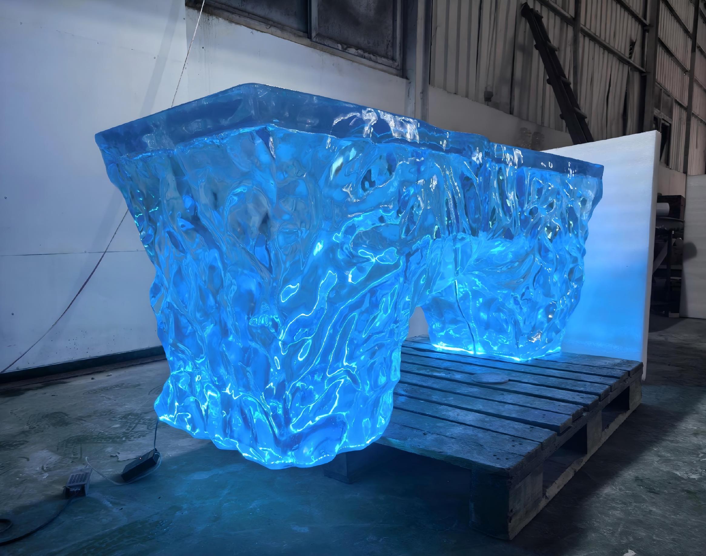 Glacier Blue LED Reception Desk