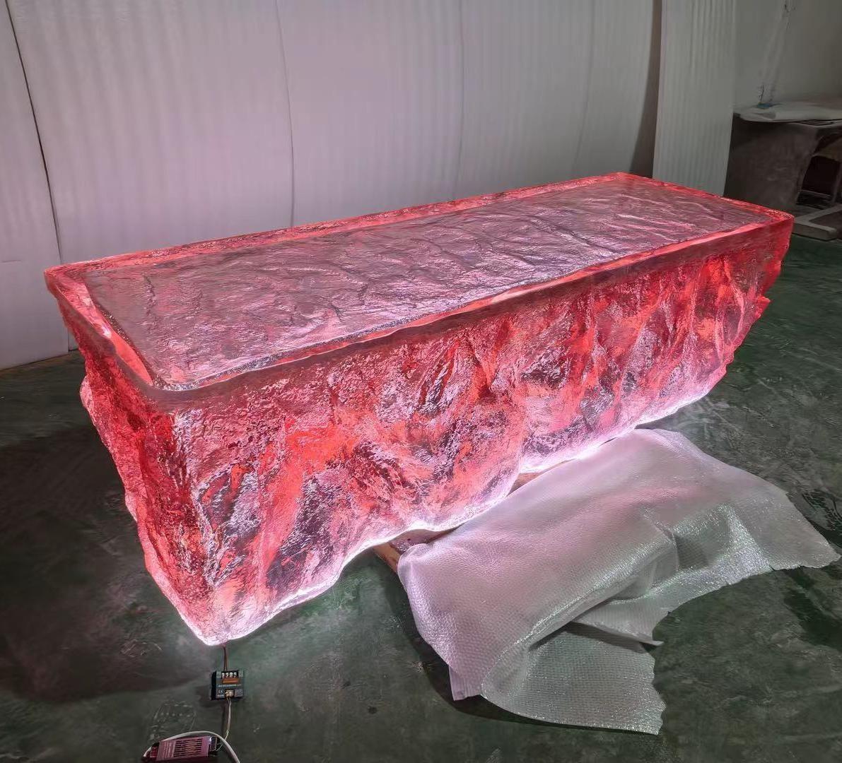 Lava Crystal Illuminated Bar Counter | Custom LED Resin Island Table
