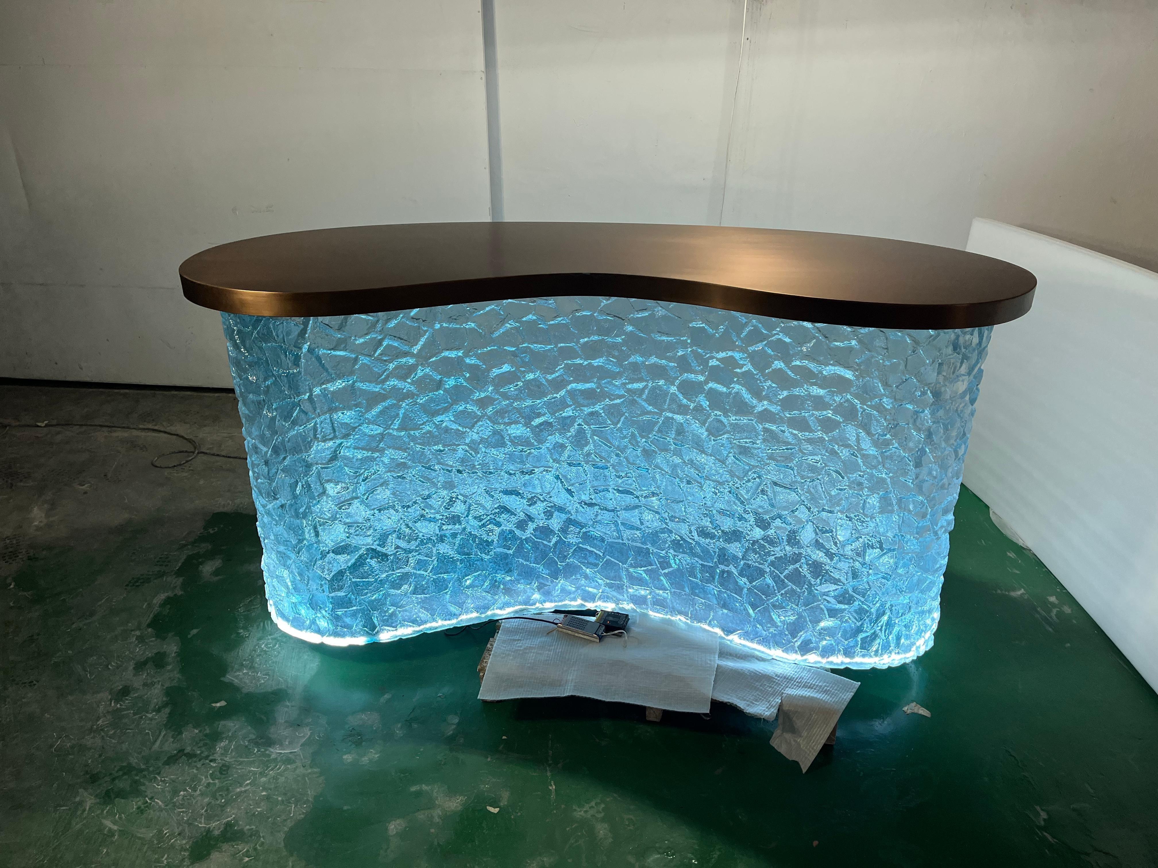 Cracked Ice LED Bar Counter