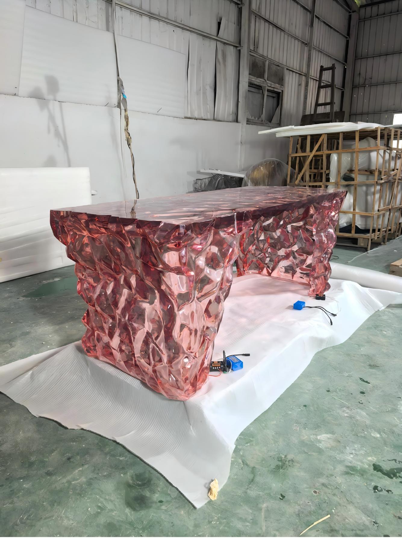 Rose Gold Gem Cut LED Bar Counter