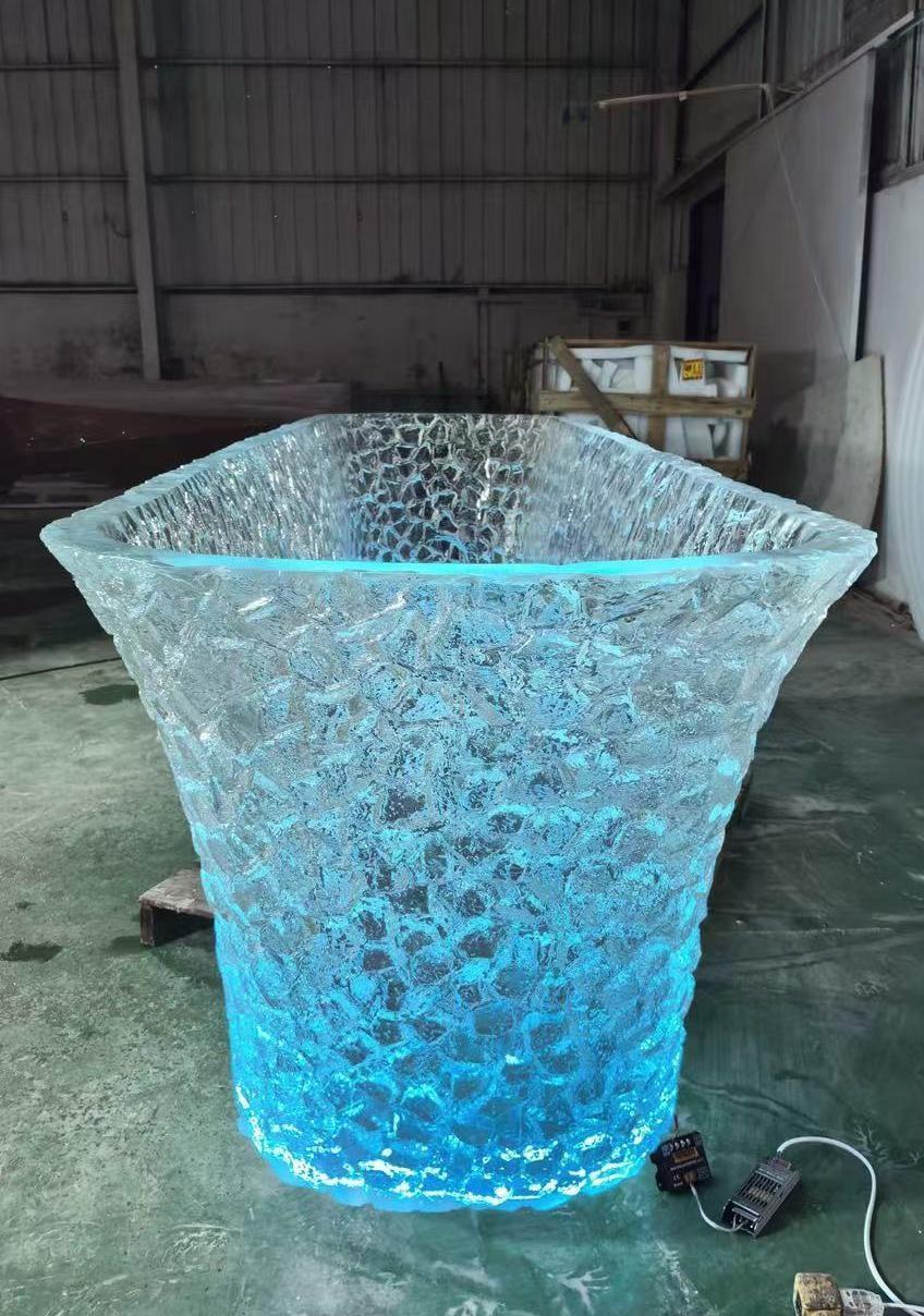 Illuminated Crystal Resin Bathtub Display