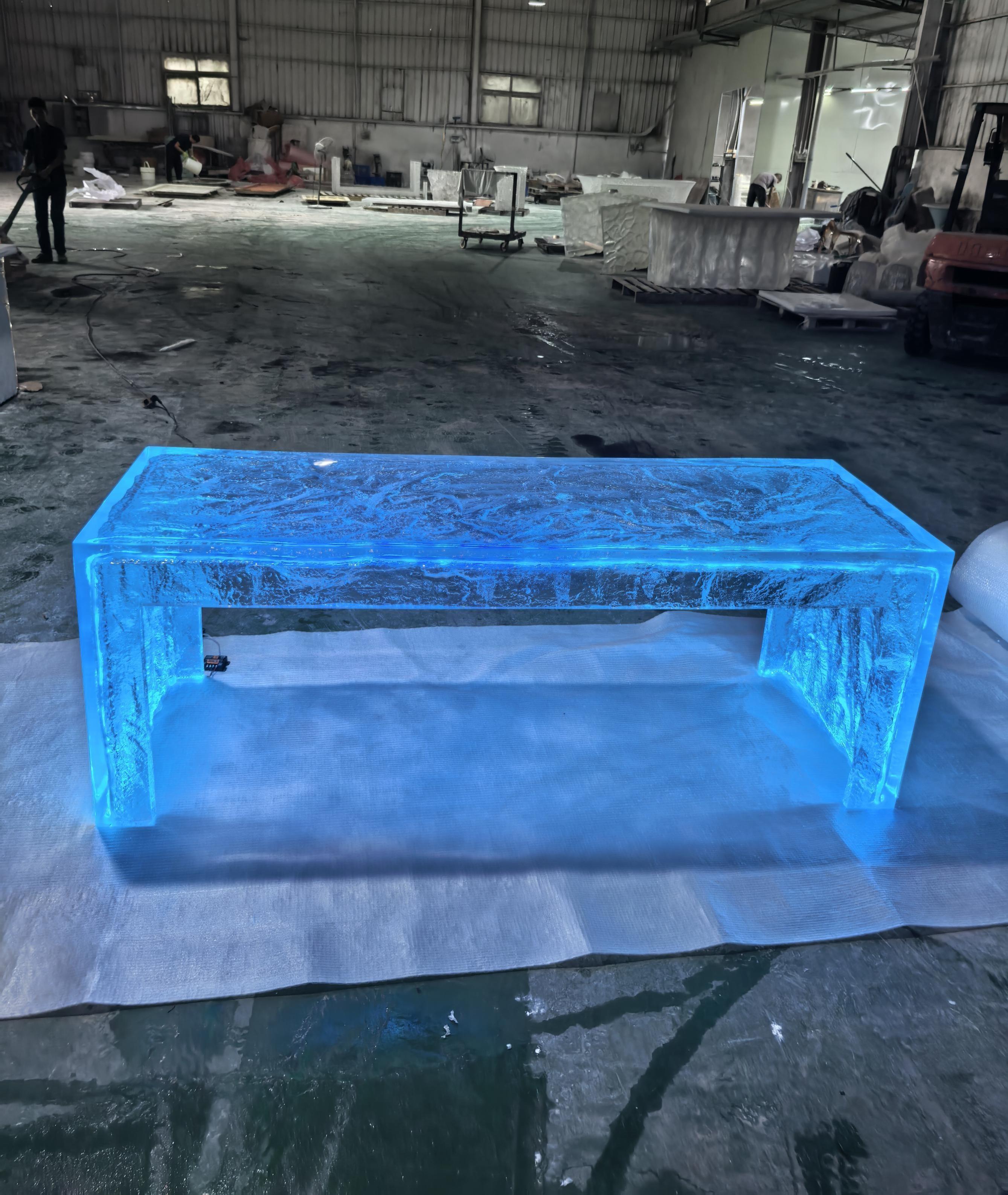 Aurora Ice Blue LED Bar Counter