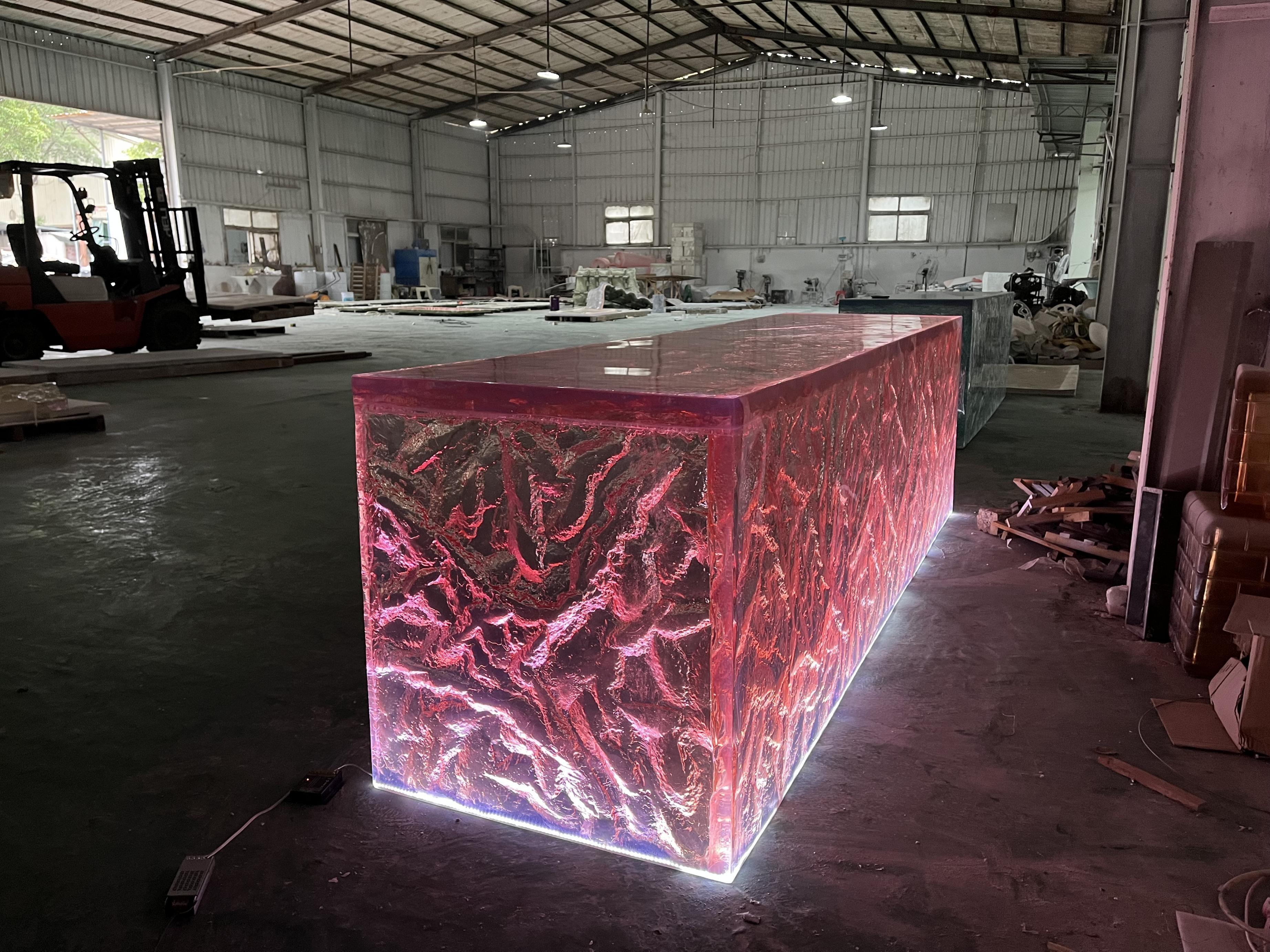 Lava-Inspired Glowing Synthetic Crystal Island
