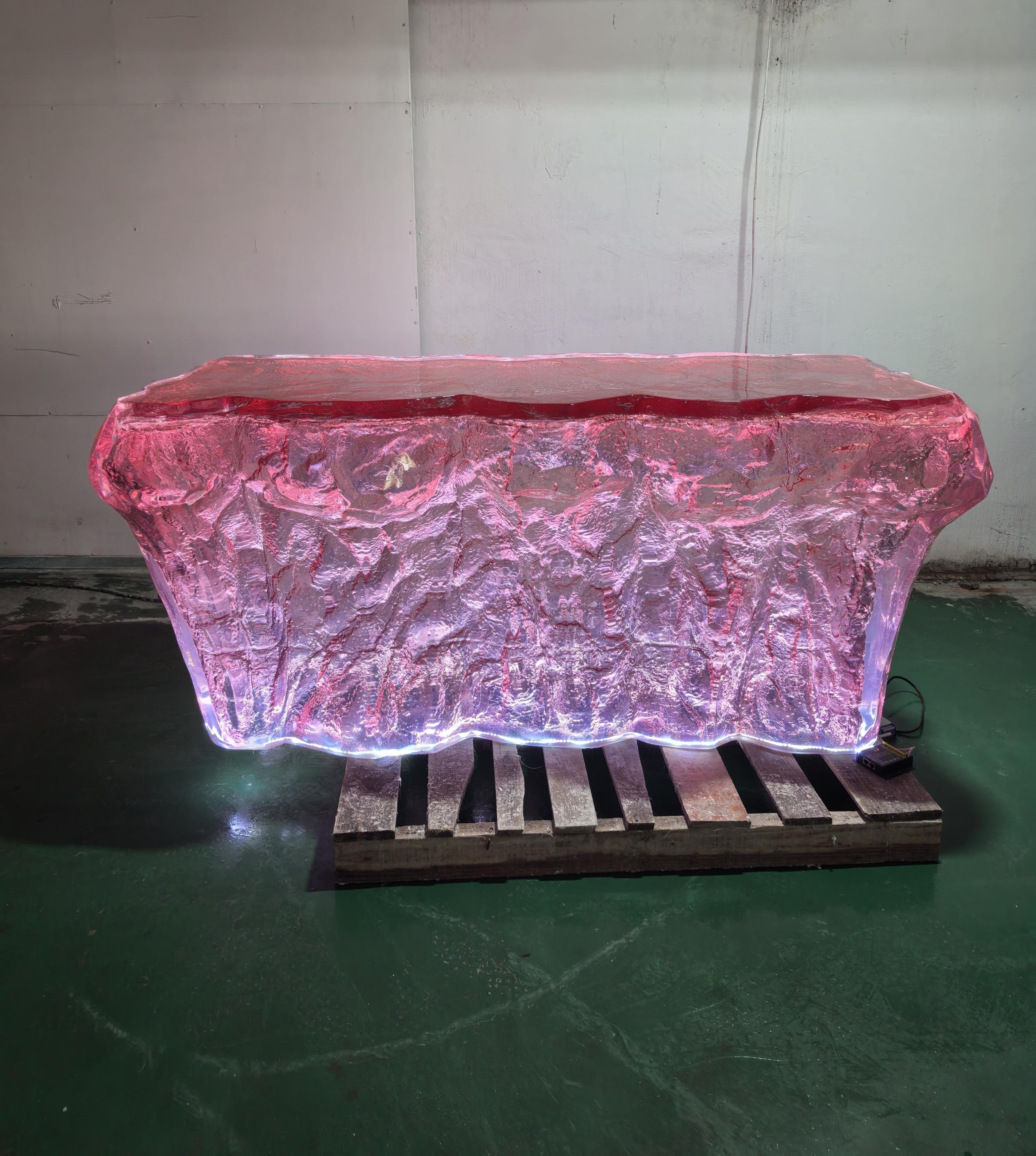 Irregular LED Resin Island Counter