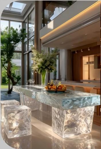 Clear Crystal Kitchen Island