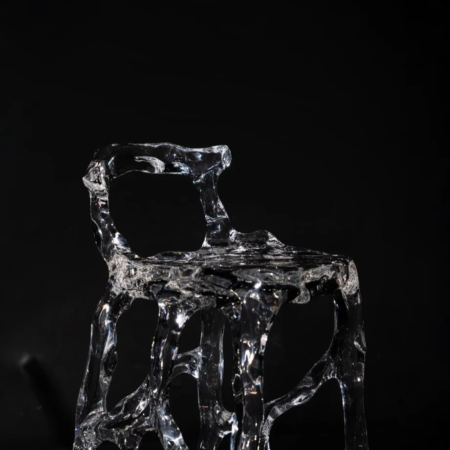 Glacier Sculpt Acrylic Bar Stool