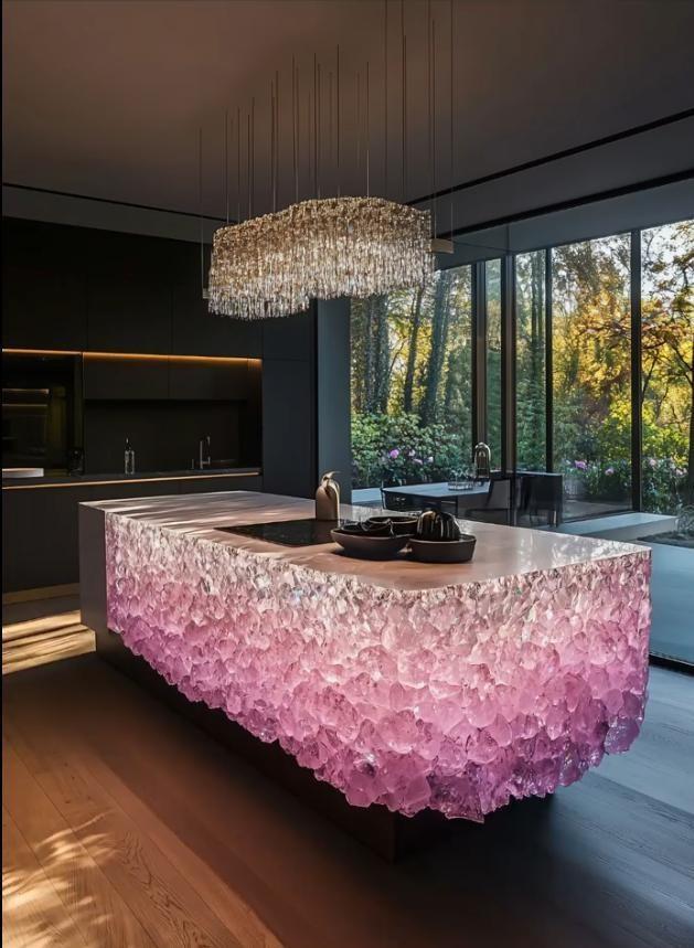 Dreamlike Crystal Rock Kitchen Island
