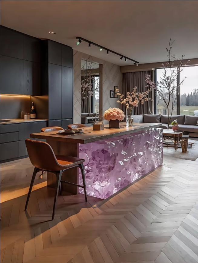 Tranquil Amethyst Crystal Island Table