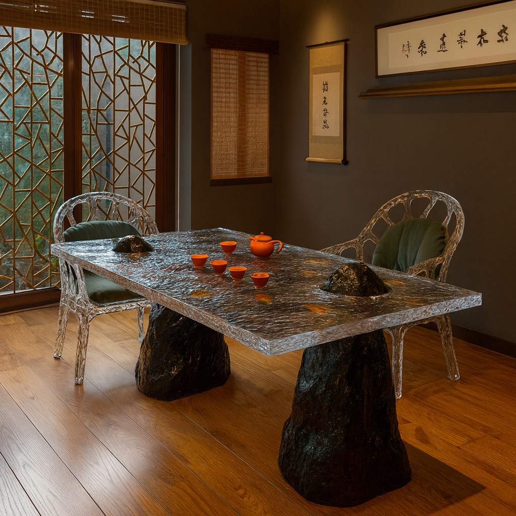 Frozen Moonlight Acrylic Tea Table