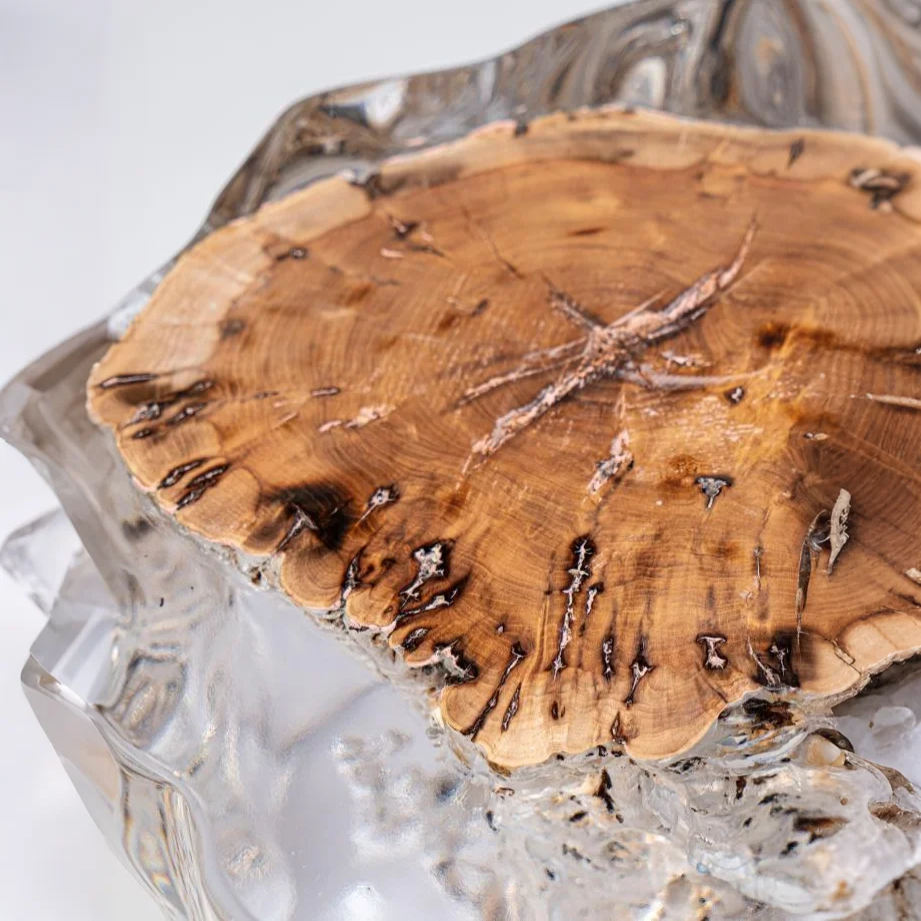 Eternal Timber Acrylic Stool