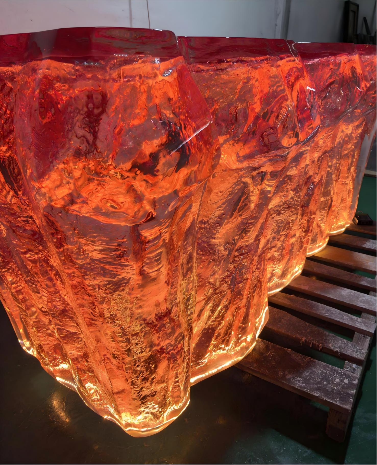 Irregular LED Resin Island Counter