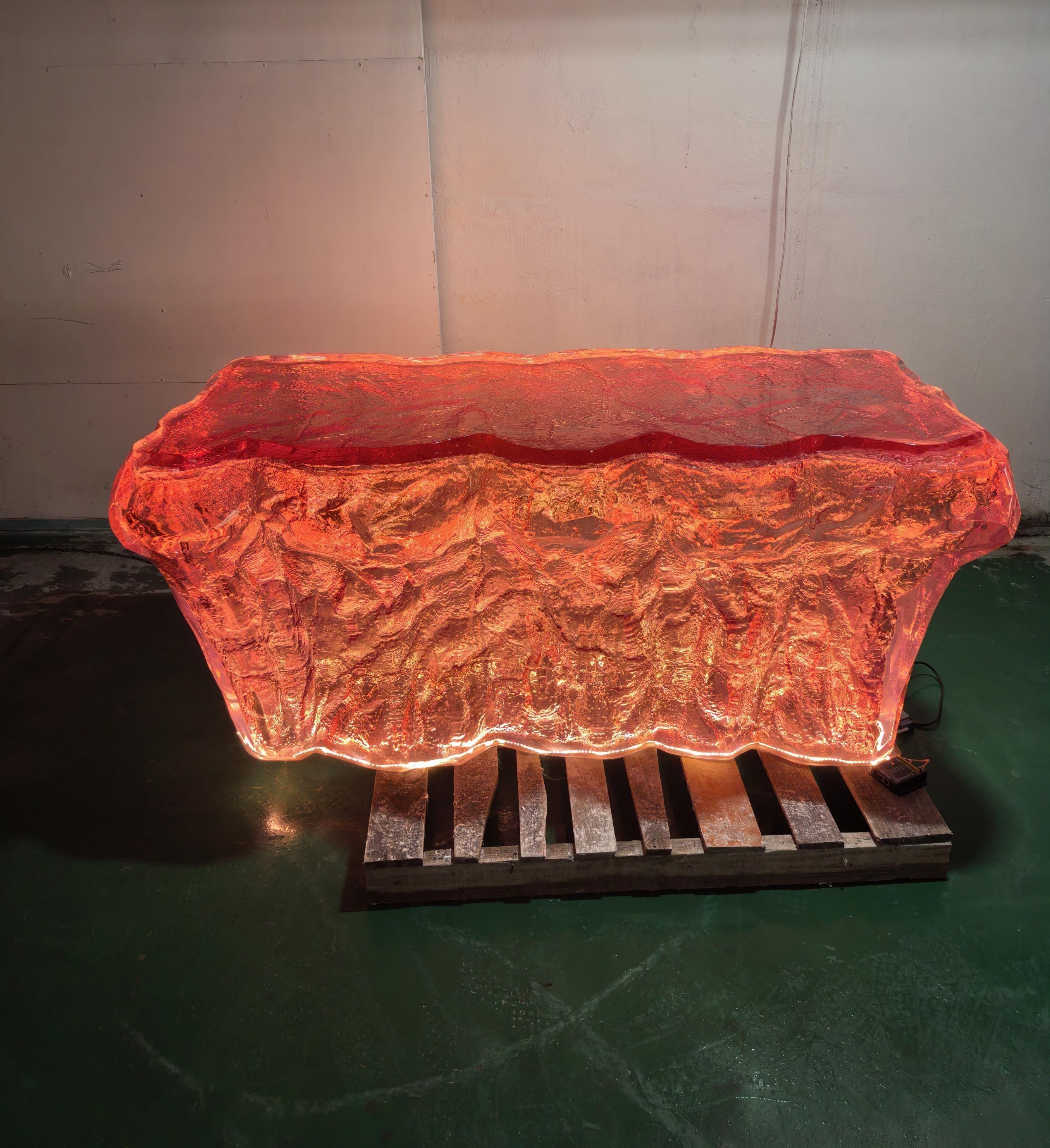 Irregular LED Resin Island Counter