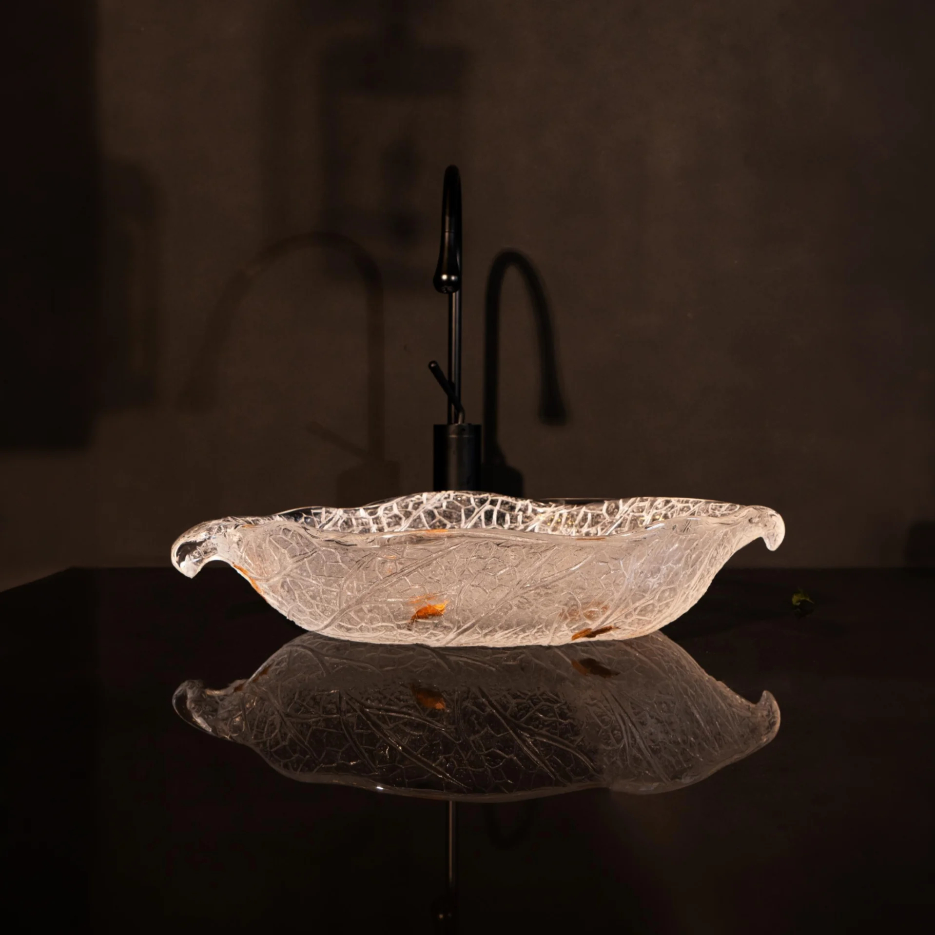 Leaf of Wood Acrylic Wash Basin