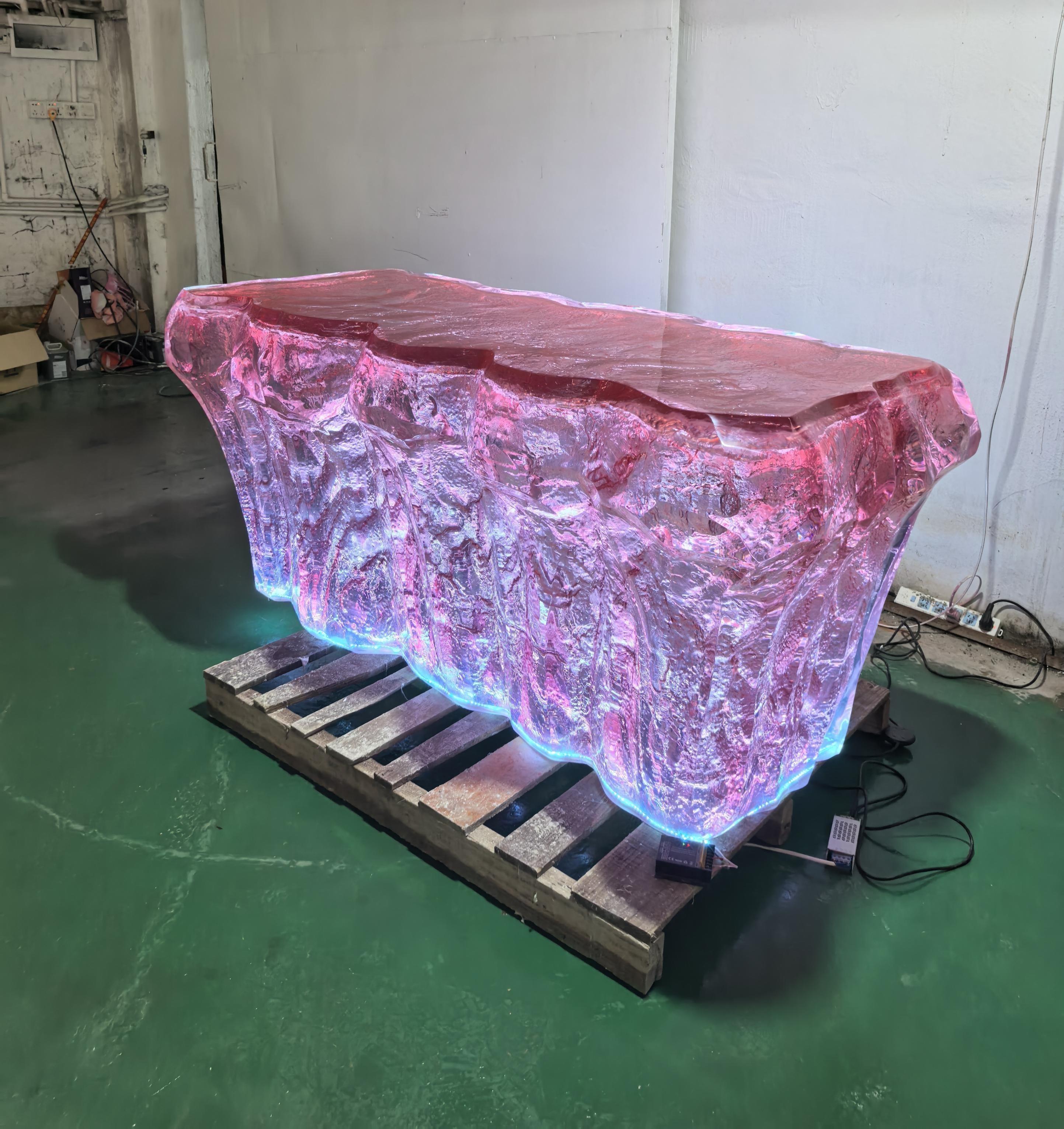 Irregular LED Resin Island Counter