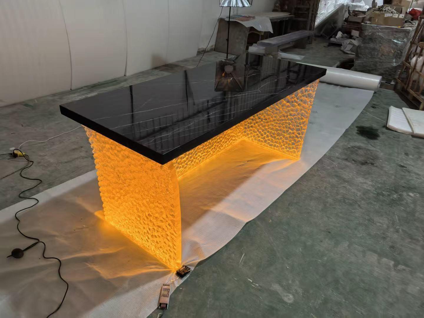 Luxury Crystal LED Island with Black Top