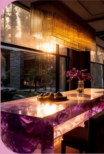 Pink Crystal Kitchen Island