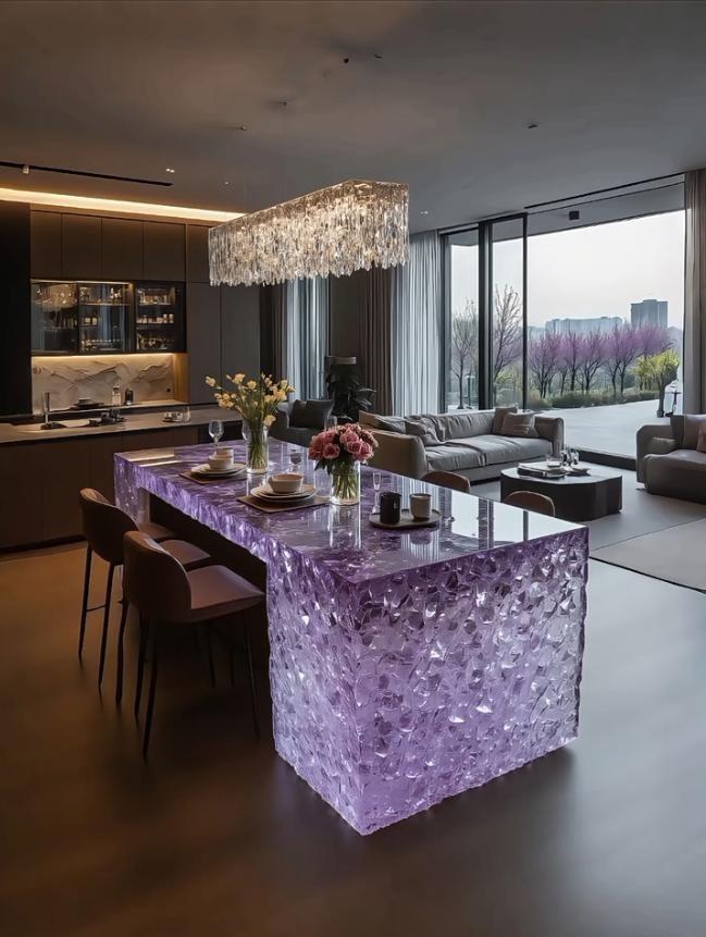 Synthetic Crystal Island Table