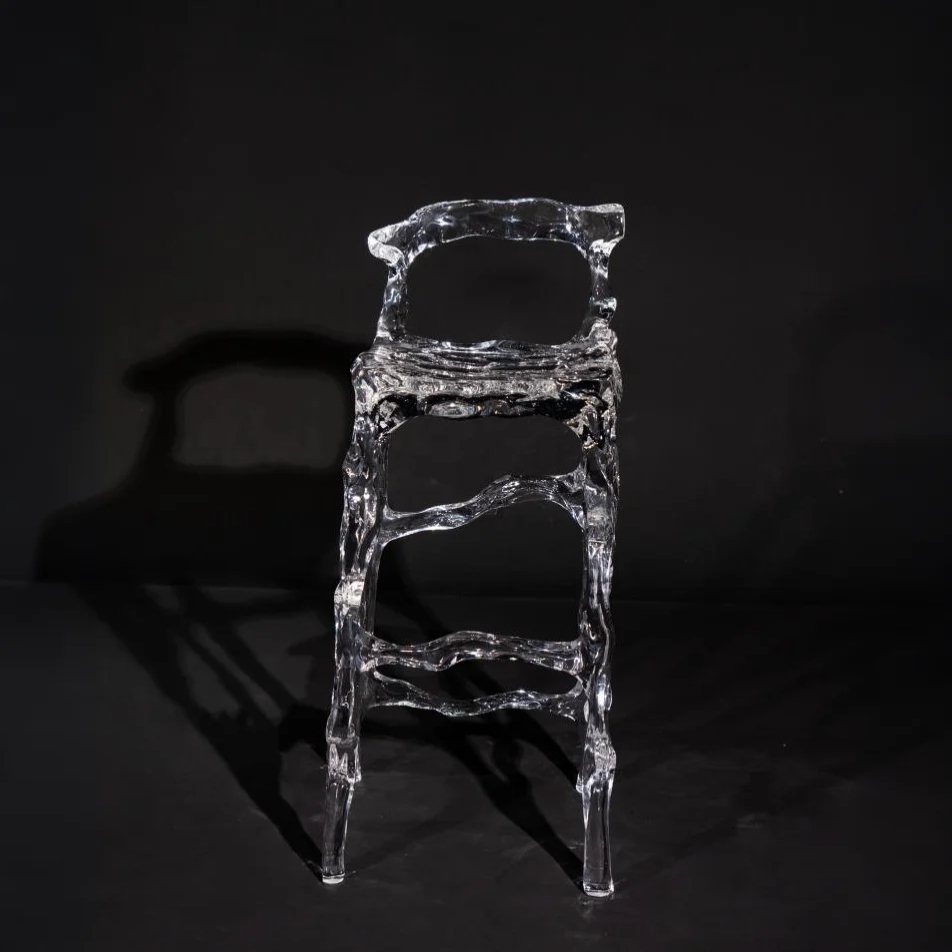 Glacier Sculpt Acrylic Bar Stool