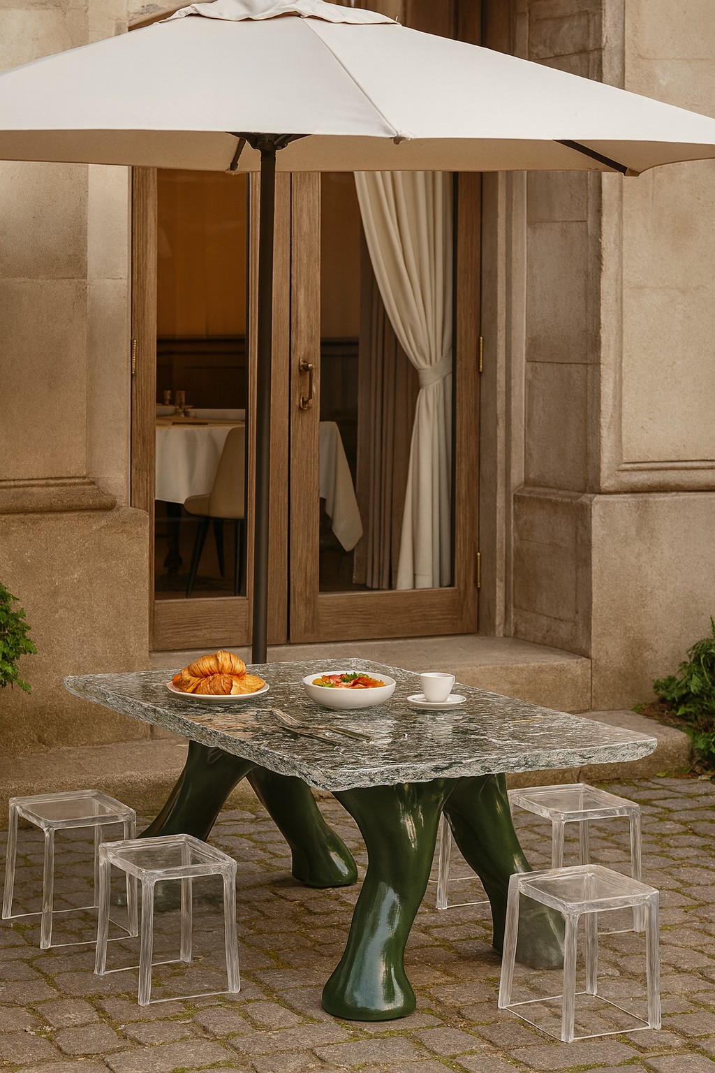 Emerald Cascade Tea Desk