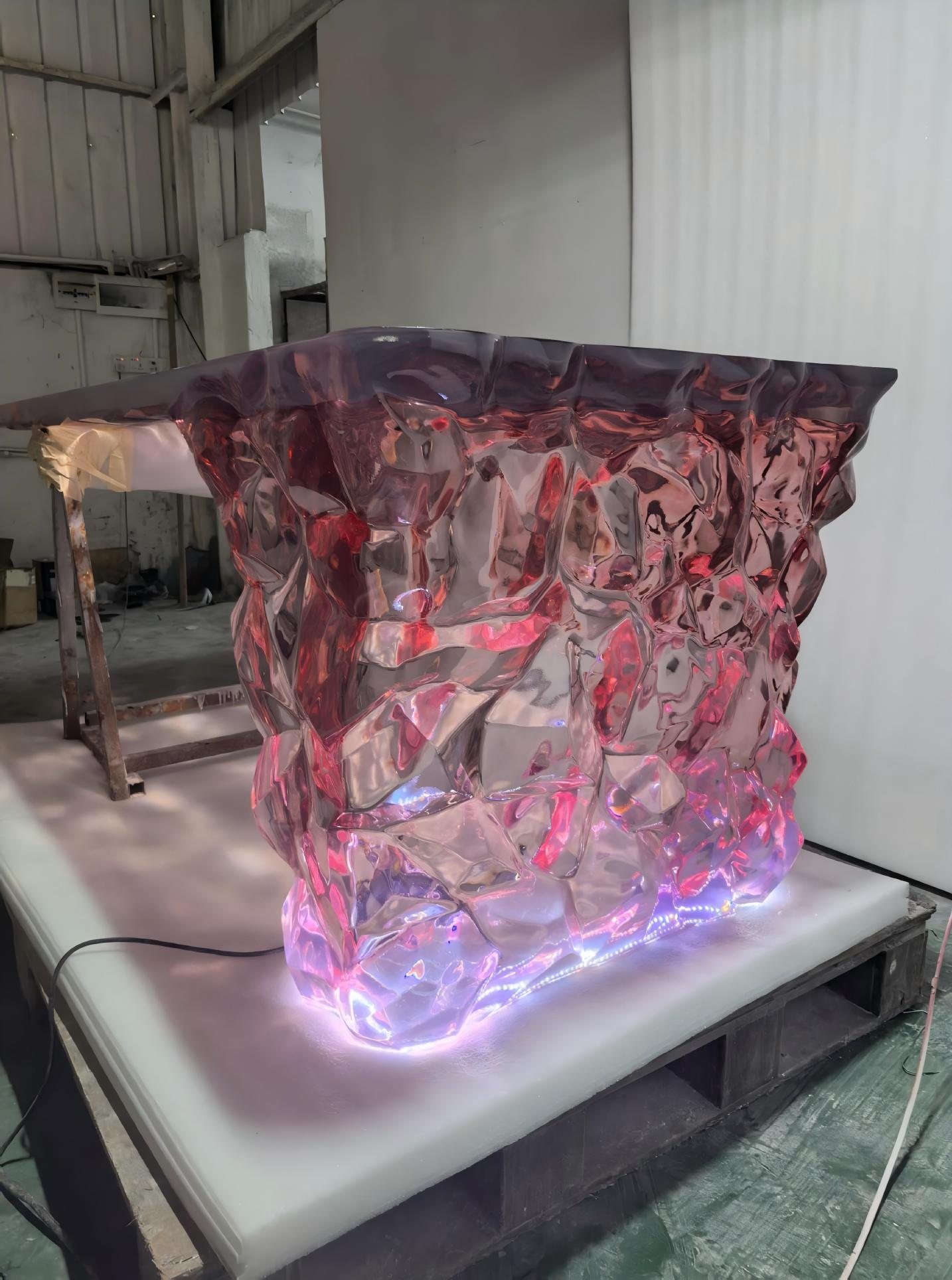 Refraction Crystal LED Island Table