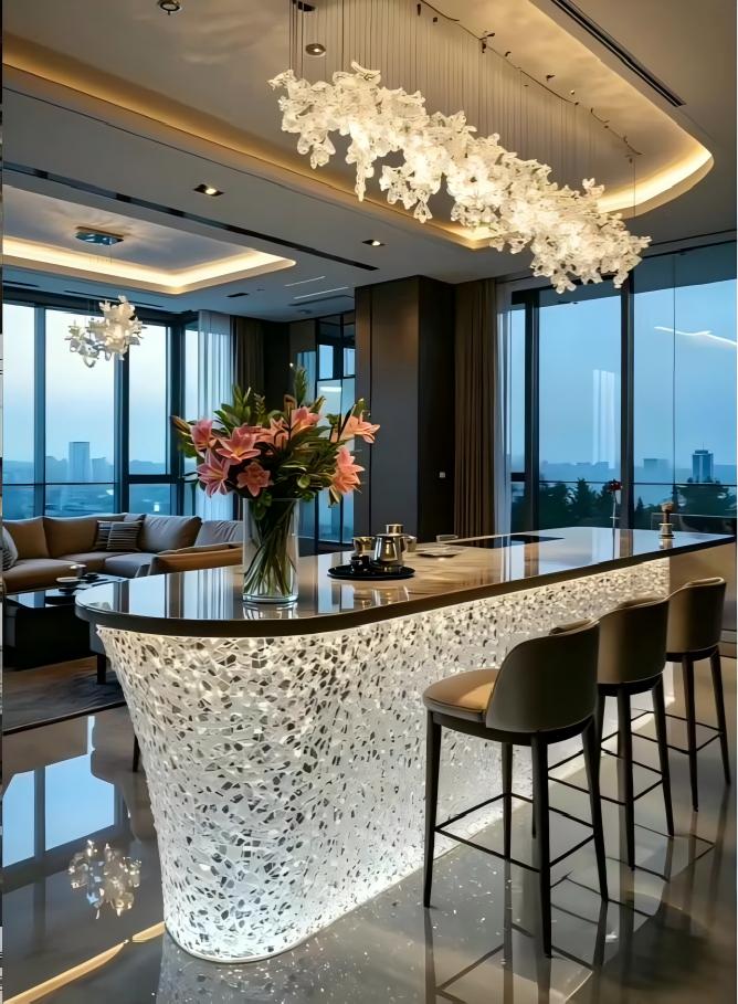 Elegant White Crystal Island