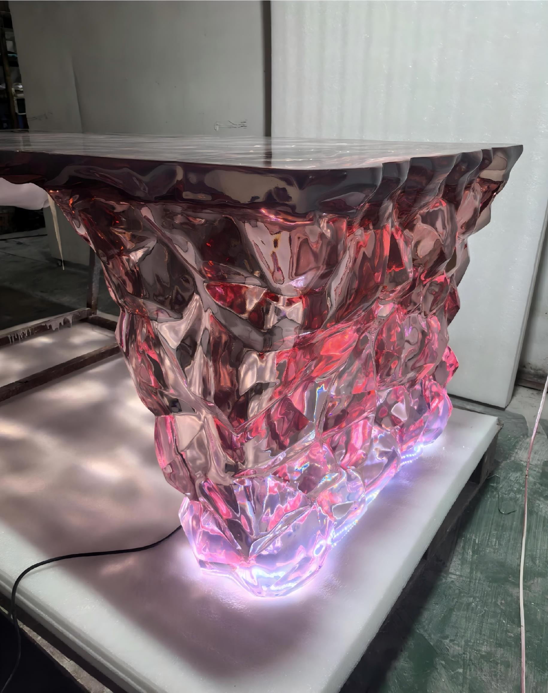 Refraction Crystal LED Island Table