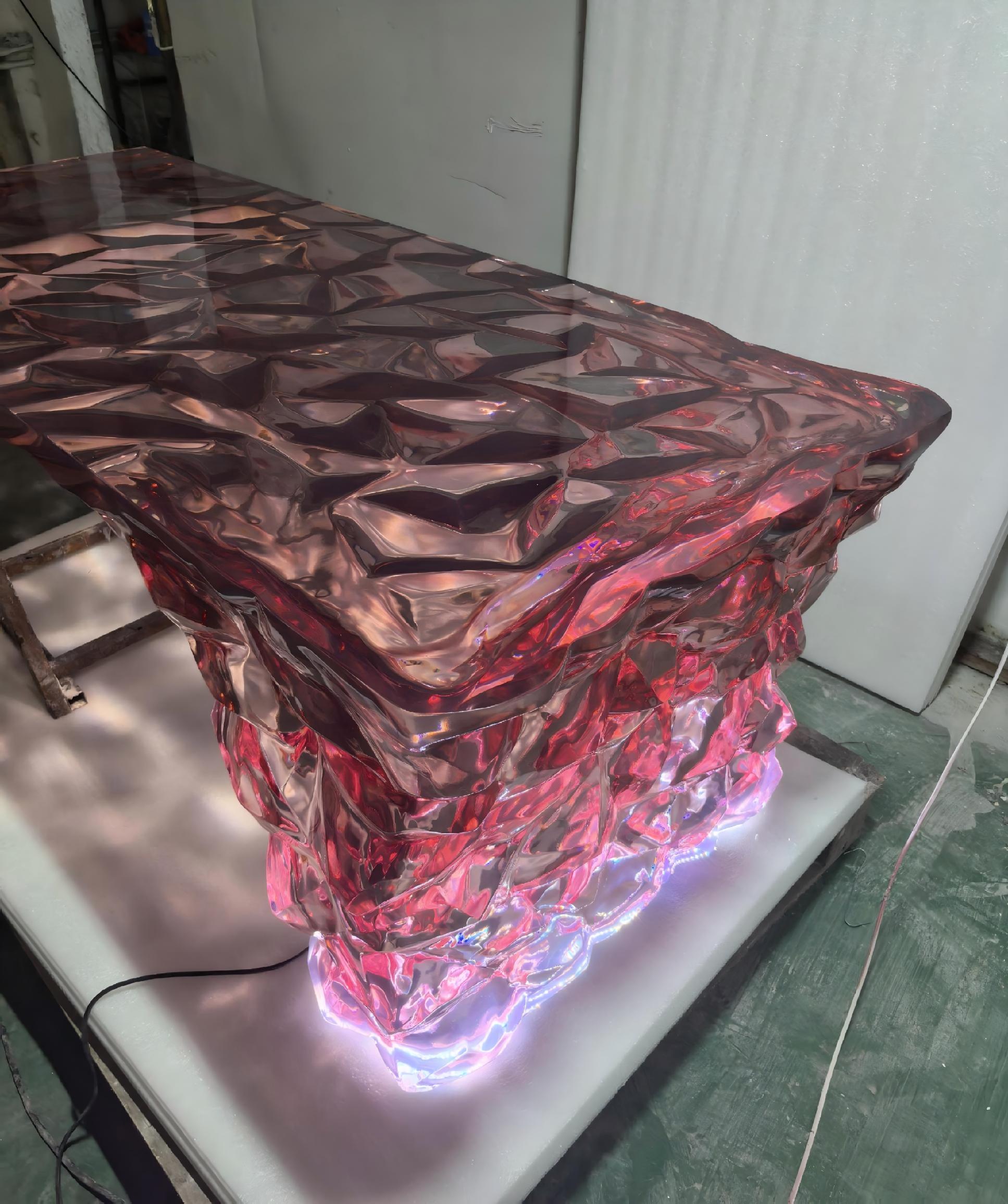 Refraction Crystal LED Island Table