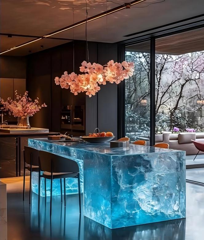 GlacierCore Crystal Kitchen Island
